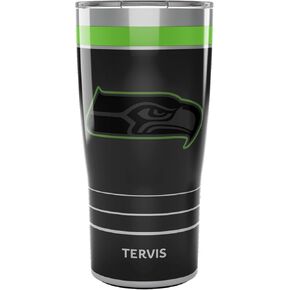 Tervis Traveler NFL Seattle Seahawks - Night Game Triple Walled Insulated Tumbler Travel Cup Keeps Drinks Cold & Hot, 30oz, Stainless Steel
