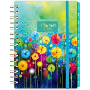 2025 Planner - 2025 Planner Weekly and Monthly, Calendar Monthly Organizer from Jan. 2025 to Dec. 2025, 6.4" × 8.5", Twin-Wire Binding, Elastic Closure