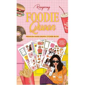 كتاب ملصقات Rongrong Foodie Queen Planner للمخططين ، التقويمات ، المجلات والمشاريع - جودة متميزة ترسم يدويًا تحويل الطعام - ملصقات سجل القصاصات - 25 صفحة