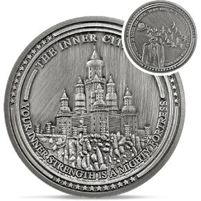 Summum Bonum Challenge Coin - Silver EDC Rose Stoic Coin - Love of Fate Token Therkinder for Daily Stoic Prastic