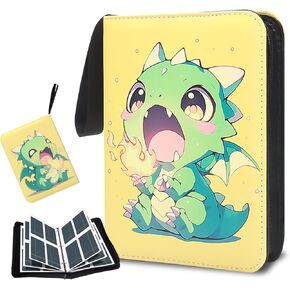 Card Binder 400 Pockets, HYNANCE Trading Card Binder 4-Pockets Card Album Binder with Zipper and 50 Removable Sheets for Boys Girls Organized