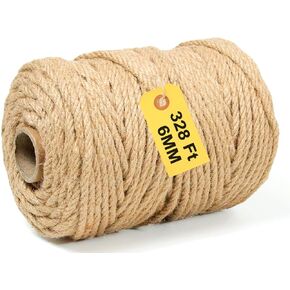 Jute Twine String - 164ft 5mm Eco-Friendly Natural Cord for Crafts, Packaging & Garden | Heavy-Duty Decorative Rope | Extra Strong Tying, Bundling & DIY Projects