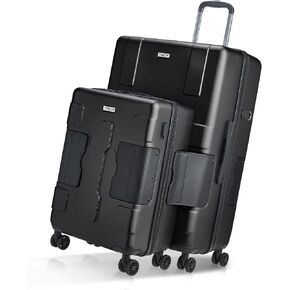 Tach V3 Connectable 2 Piece Hardside 20 Inch Carry On and 24 Inch Checked Suitcase Suitcase Luggage Set with Spinner Wheels, Grey in Kuwait