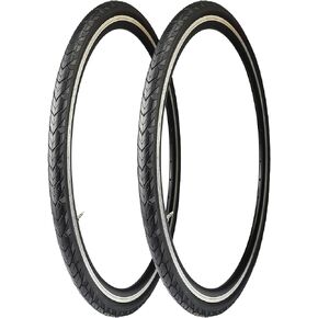 2 Pack Puncture Resistant 700x35c Road Bike Tire Gravel Bike Tire City Bike Tire Black with Tubes Compatible Replacement Bicycle Tire