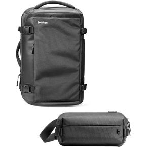 حقيبة Backtoc Tomtoc Travel 40L و Compact EDC X-Pac Sling Bag