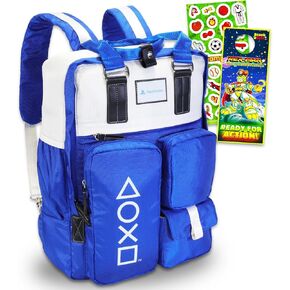 PlayStation Backpack for Adults - Bundle with PlayStation Travel Bag for Gaming Console Storage, Plus Stickers, More | PS5 Travel Carrying Case Storage Bag