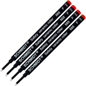 4 حزمة - شميدت 888 Red Fine Rollerball Dilll