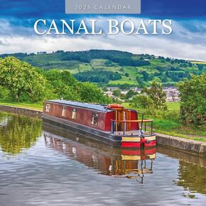 Red Robin 2025 Canal Boats Monthly Wall Calendar | 12" x 24" Open | Premium Thick & Sturdy Paper | Hangable 12 Month Calendar | Plastic Free | 4 Month Transition Page for 2024