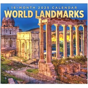World Landmarks 2025 Full Size Wall Calendar for Planning, Scheduling, and Organizing