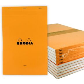 Rhodia Classic Orange Notepad 8.25X12.5 Lined 10Pk