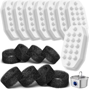 Official Cat Water Fountain Filters Replacement & Pre-Filter Sponges for 3.2L/108oz Automatic Pet Fountain Dog Water Fountain