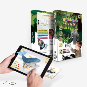 Aducted Reality Abphabet Learning App & Flashcards for Kids | لعبة التفاعلية التعلم الإنجليزية للأعمار 4-8 | دعم متعدد اللغات وأصوات الأبجدية | تضمنت كتب الأطفال والبطاقات التعليمية