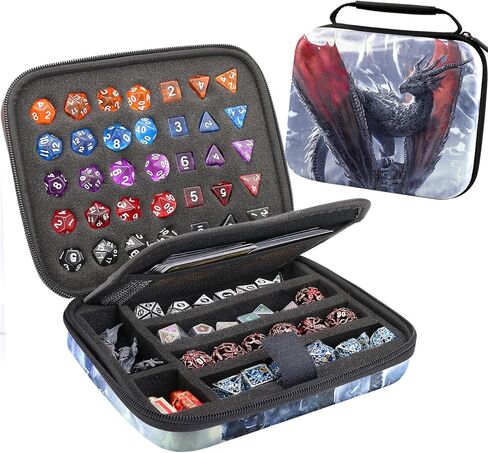 Dice Storage Case Dice Bag Dice throne dnd dice tray dice holder dnd dice storage dice case Multifunctional storage Organizer Role Playing Game for Rpg Table Game (B) in Saudi Arabia