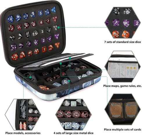 Dice Storage Case Dice Bag Dice throne dnd dice tray dice holder dnd dice storage dice case Multifunctional storage Organizer Role Playing Game for Rpg Table Game (B) in Saudi Arabia