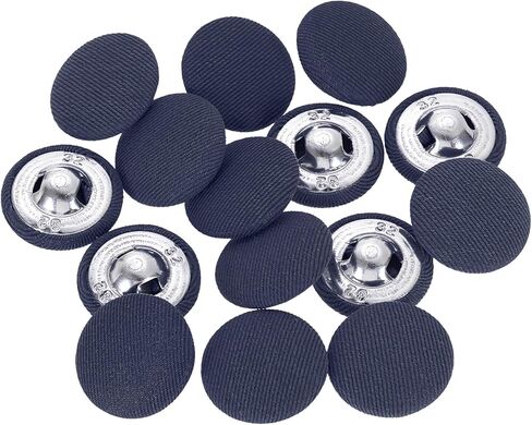 uxcell 15Pcs Fabric Cloth Covered Button, 20mm 32L Metal Shank Round Sewing Buttons Fabric Covered Button for Coat Dress Sweater Hats Crafts Making, Navy Blue in Saudi Arabia
