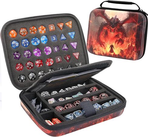 Dice Storage Case Dice Bag Dice throne dnd dice tray dice holder dnd dice storage dice case Multifunctional storage Organizer Role Playing Game for Rpg Table Game (B) in Saudi Arabia