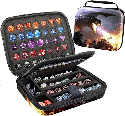Dice Storage Case Dice Bag Dice throne dnd dice tray dice holder dnd dice storage dice case Multifunctional storage Organizer Role Playing Game for Rpg Table Game (B) in Saudi Arabia