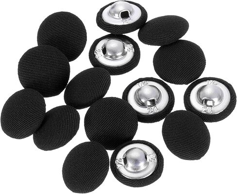 uxcell 15Pcs Fabric Cloth Covered Button, 20mm 32L Metal Shank Round Sewing Buttons Fabric Covered Button for Coat Dress Sweater Hats Crafts Making, Navy Blue in Saudi Arabia