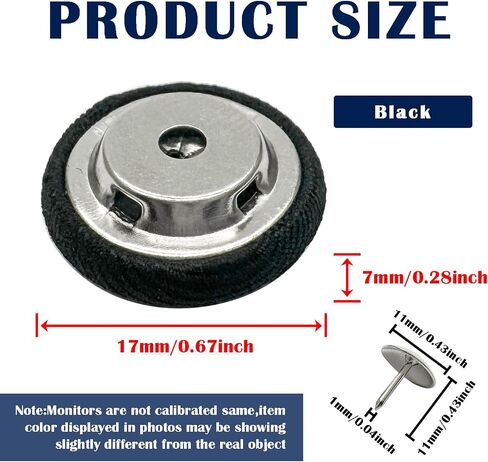 10Set Cloth Covered with Metal Buttons,17mm Cloth Covered Hat Top Button Replacement,Sewing Fabric Cloth Covered Buttons for Hats Jeans Blouse(Navy Blue) in Saudi Arabia