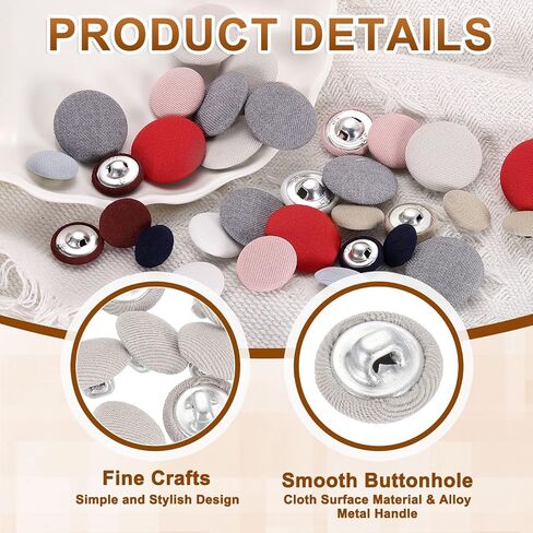 uxcell 15pcs القماش قماش مغطى ، 20 مم 32L أزرار الخياطة المعدنية جولة الجولة الزر المغطى بزر القبعات سترة معطف الصنع ، الأزرق البحرية in Saudi Arabia