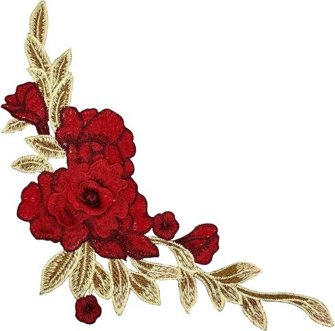 1pc Blue 1Pc 3D Rose Sew on Embroidered Lace Applique Wedding Dress Bride's Gown Headdress Adornment DIY Patch Clothing Accessories 12Inch*5Inch in Saudi Arabia
