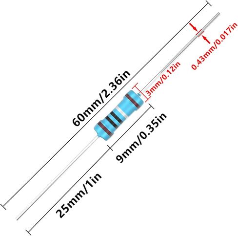30 Values 600 Pcs Resistor Kit 1/4W 10 ohm-1M ohm with ± 1% Tolerance Metal Film Resistor Assortment in Kuwait