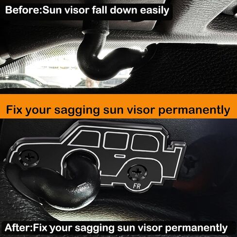 Sun Visor Repair Kit Compatible with Jeep Wrangler JL 2018-2023, Aluminum Alloy American Flag Sun Visor Clips Fits Compatible with Jeep Wrangler 2018 JK, 2020-2023 Gladiator JT, Repair Loose Visor in Kuwait
