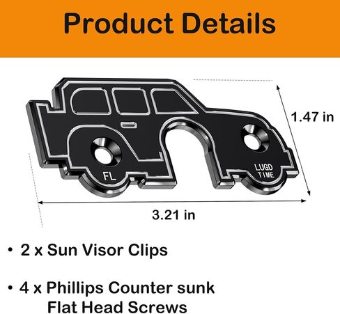 Sun Visor Repair Kit Compatible with Jeep Wrangler JL 2018-2023, Aluminum Alloy American Flag Sun Visor Clips Fits Compatible with Jeep Wrangler 2018 JK, 2020-2023 Gladiator JT, Repair Loose Visor in Kuwait