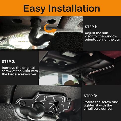 Sun Visor Repair Kit Compatible with Jeep Wrangler JL 2018-2023, Aluminum Alloy American Flag Sun Visor Clips Fits Compatible with Jeep Wrangler 2018 JK, 2020-2023 Gladiator JT, Repair Loose Visor in Kuwait