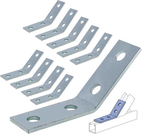 CNQLIS 6-Piece, 1-5/8" Post Slot Angle Bracket Accessories with 4 Holes, Outside 45 Degree Bracket, 5.7mm Thick Metal Angle Bracket Frame Connector for Mounting Frame Connector Fits ½ Bolt in Saudi Arabia