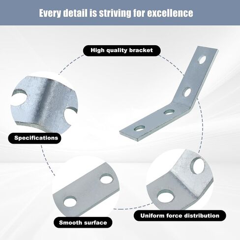 CNQLIS 6-Piece, 1-5/8" Post Slot Angle Bracket Accessories with 4 Holes, Outside 45 Degree Bracket, 5.7mm Thick Metal Angle Bracket Frame Connector for Mounting Frame Connector Fits ½ Bolt in Saudi Arabia