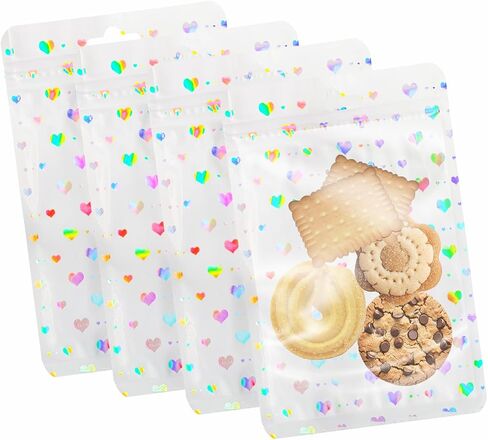 100pcs Holographic Bead Pen Packaging Bags for Small Business Resealable Beadable Pen Packaging Bags Sample Bags Clear for Packaging Lipgloss,Jewelry, Cosmetic,Candy 2.36x7.3inch in Saudi Arabia