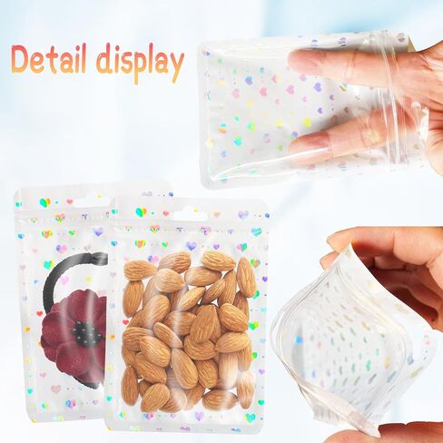 100pcs Holographic Bead Pen Packaging Bags for Small Business Resealable Beadable Pen Packaging Bags Sample Bags Clear for Packaging Lipgloss,Jewelry, Cosmetic,Candy 2.36x7.3inch in Saudi Arabia