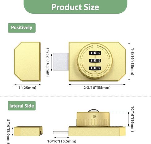 قفل مزيج الخزانة مع لاصق ، قفل باب الخزانة بدون مفتاح ميكانيكي مع كلمة مرور مكونة من 3 أرقام ، مزلاج مزيج على الخزانة ، باب أحادي الاتجاه ، باب خزانة ، باب الحظيرة ، درج (2 ، الفضة) in Kuwait