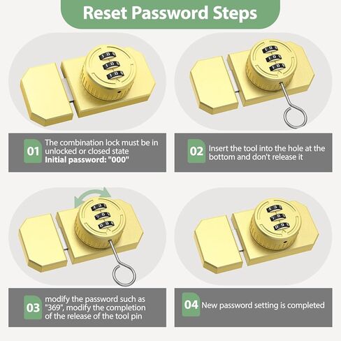 قفل مزيج الخزانة مع لاصق ، قفل باب الخزانة بدون مفتاح ميكانيكي مع كلمة مرور مكونة من 3 أرقام ، مزلاج مزيج على الخزانة ، باب أحادي الاتجاه ، باب خزانة ، باب الحظيرة ، درج (2 ، الفضة) in Kuwait