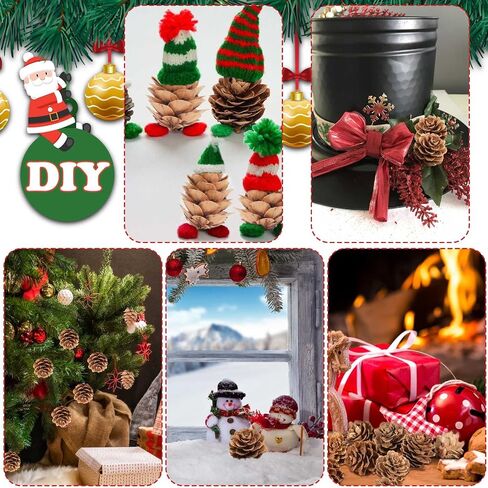 ZYP 250Pcs Natural Mini Pine Cones Bulk, Thanksgiving Rustic Pine Cone Ornaments Vase Fillers Christmas Small Tiny Pinecones for Crafts,Pine Cones Decorations for Christmas Tree in Saudi Arabia