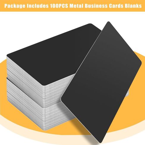 OwnMy 100PCS Metal Business Card Blanks for Laser Engraving, Aluminum Business Card Blanks for DIY Gift Cards Crafts Making, 0.3mm Thickness Laser Engraving Sublimation Blanks Name Cards, Matte Black in Saudi Arabia