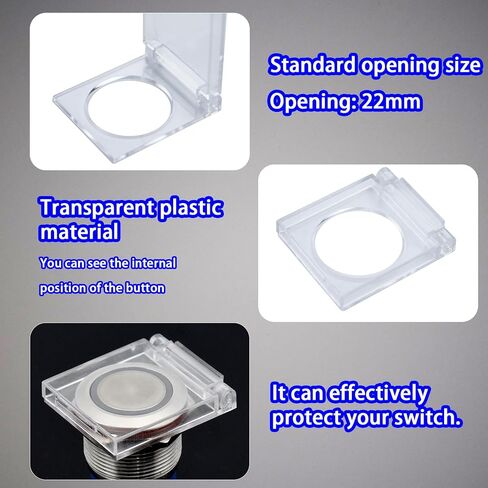 Dustproof Safety Push Button Cap Cover Guard Plastic Protector Child Proof for 16mm Push Button Switch Computer Light (16mm) in Saudi Arabia