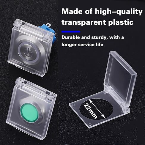 Dustproof Safety Push Button Cap Cover Guard Plastic Protector Child Proof for 16mm Push Button Switch Computer Light (16mm) in Saudi Arabia
