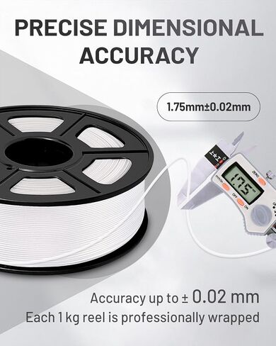 ABS Gray 3D Printer Filament 1.75mm, High Abrasion and Heat Resistance,1kg Spools(2.2 lbs),Dimensional Accuracy +/- 0.02mm,Compatible with Most FDM Printers (Gray,1-Pack) in Saudi Arabia