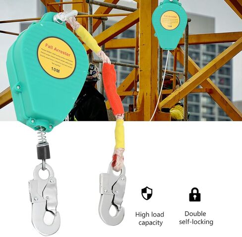 Self Retracting Lifeline 23ft 330lbs Fall Arrester Lanyard Protect Safety Harness Fall Protection with Alloy Steel Hook Steel Wire Rope in Saudi Arabia