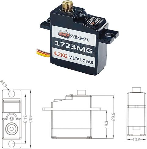 GOTECK 2PCS 4.3g Mini Servo، Micro Full Metal Gear Digital Servo، for RC Car Model Boat ثابت الجناح هليكوبتر طائرة روبوت لعبة in Kuwait
