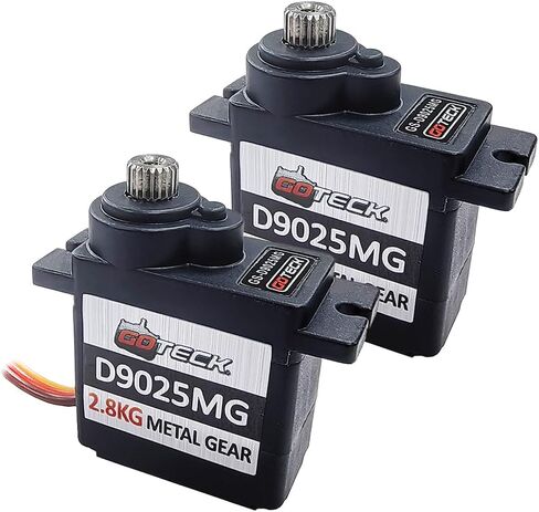 GOTECK 2PCS 4.3g Mini Servo، Micro Full Metal Gear Digital Servo، for RC Car Model Boat ثابت الجناح هليكوبتر طائرة روبوت لعبة in Kuwait