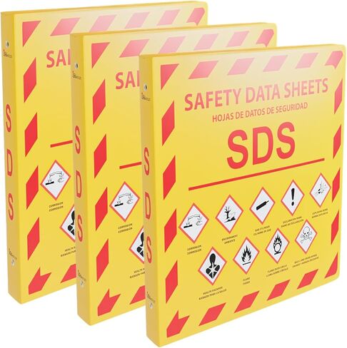 (YS), 2-Pack, SDS Binder - 2024 Requirements, Heavy Duty 3 Inch, 3 Ring Safety Data Sheet SDS Binder in Saudi Arabia