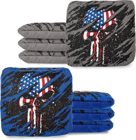 Play Platoon Tournament Series Cornhole Bags - Pro Style Dual Sided Slick and Sticky Side Bags - Set of 8 - Designed in USA in Kuwait
