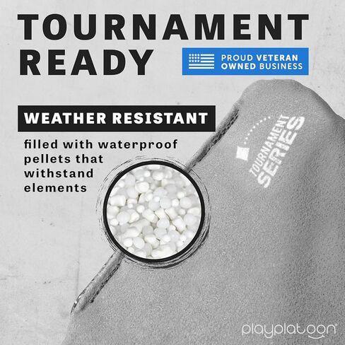 Play Platoon Tournament Series Cornhole Bags - Pro Style Dual Sided Slick and Sticky Side Bags - Set of 8 - Designed in USA in Kuwait
