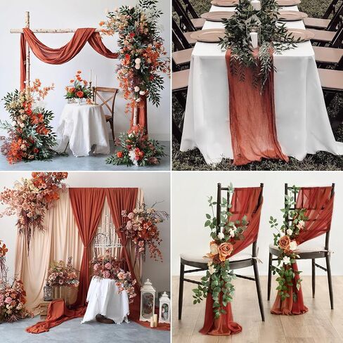 Ogori 6pcs Table Table Runner Cheesecloth 10ft Dusty Blue Gauze Cheese Cloth Rustic Table Table Runners for Wedder Bridal Baby Baby Decoration in Saudi Arabia