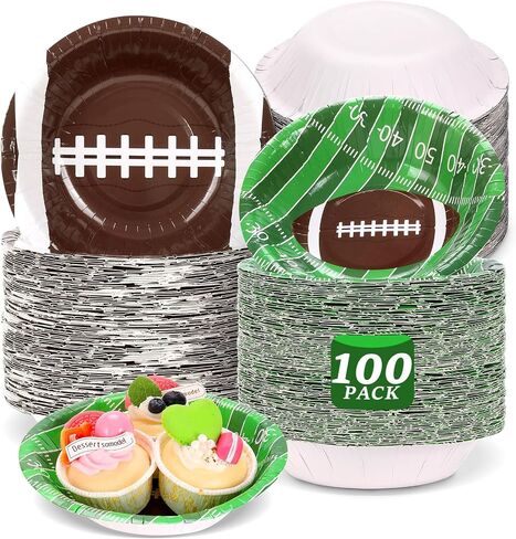 GISGFIM 50 PCS 16 OZ FOUZ BALLS PARYS Party Supplies Football Football Bowls Football Paper Paper Decortations Decorations Favors for Sports Game Day Hot Cold Soup Soul Cereal Home Home in Saudi Arabia
