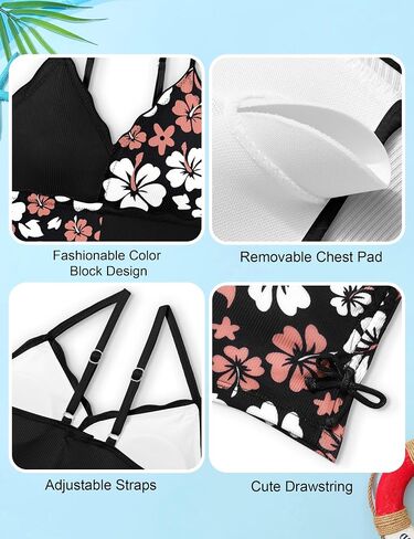 KANGKANG Girls Swimsuit for Girls 8-10 Tropical Floral Girls Bathing Suits Size 8-10 Color Block Bathing Suit for Girls 8-10 Cute Girls 2 Piece Swimsuits Girls' Tankini Swimwear with Shorts Mint Green in Saudi Arabia