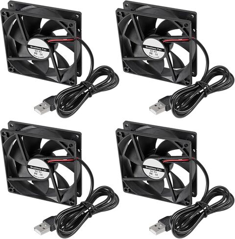 4pcs 9225 92mm x 92mm x 25mm 2Pin DC 12V 2Pin Computer Fan High Speed Muffin Fan Cooling Fan,UL-Certified for 3D Printer Computer Case Fan DIY Cooling Ventilation Projects (12V 2Pin) in Kuwait